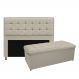Kit Cabeceira e Calçadeira Copenhague 160 cm Queen Size Corano Bege - Amarena Móveis