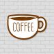 Placa Decorativa Formato Xícara de Café- Pequeno 30x20cm