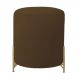 Puff Decorativo Thor Ferro Base Gold Veludo Marrom - Montanaris Decor