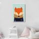 Quadro Infantil Raposa na Neve 43x30 Filete Branco