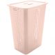 Cesto Para Roupas Organizador Lavanderia 47 Litros Plástico Rosa Nude