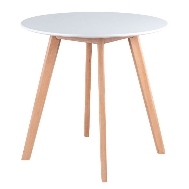 Mesa de jantar cozinha redonda Leda 70 cm Branco