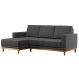 Sofá Living 200cm 3 Lugares Com Chaise Esquerdo Kayrós D05 Linho Chumbo - Mpozenato