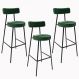 Kit 03 Banquetas Alta Bar Cozinha Sala De Jantar Em Aço Milão F01 Facto Verde Musgo - Lyam Decor