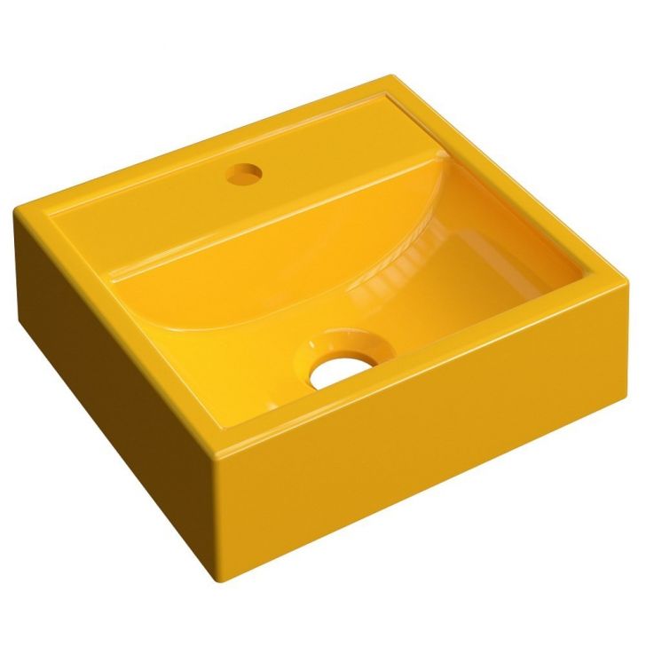 Cuba Pia De Apoio Para Banheiro Quadrada Kuad 32 C08 Amarelo - Mpozenato