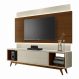 Rack com Painel Horizon 1.8 com LED Off White com Natural - MoveisAqui