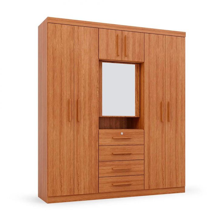 Guarda-roupa Casal Com Espelho Advantage 7 Portas 4 Gavetas Freijó