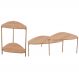 Kit 02 Mesas de Centro e 01 Mesa Lateral Pés Metálicos Adek A03 Hanover Dourado - Lyam Decor