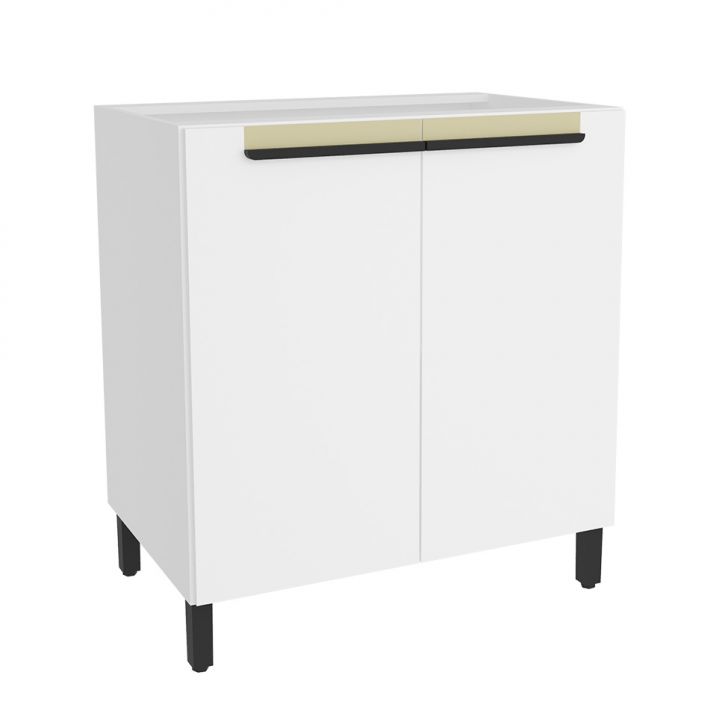 Balcão De Cozinha Manhattan 2 Portas Branco Ártico 80 Cm