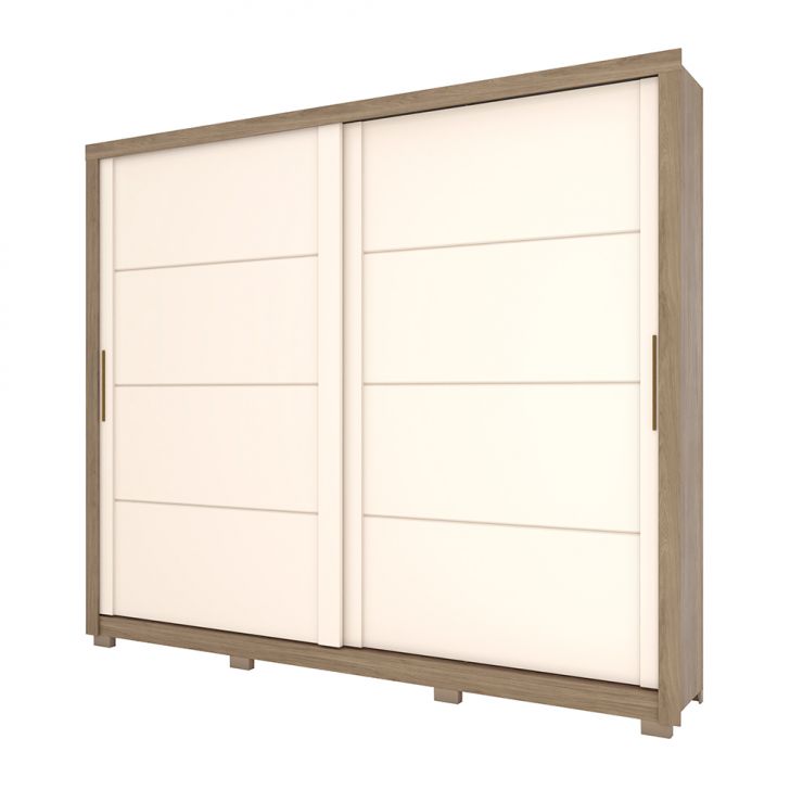 Guarda-roupa Casal Parma 2 Portas 4 Gavetas Rústico E Off White