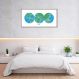 Quadro Mapa Mundi Globos Draw Art 86x43 Filete Marrom