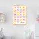Quadro Infantil Didático Alfabeto 60x43 Caixa Marfim
