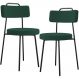 Kit 02 Cadeiras Decorativas Estofada Para Sala De Jantar Barcelona L02 Bouclê Verde - Lyam Decor