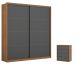 Image of Conjunto Quarto Guarda Roupa e Comoda Napolis Amendola Grafito DE626CL47YKEMOB