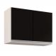 Armário Aéreo de Cozinha Lavanderia 02 Portas Eva Branco e Preto 80 cm - D'Rossi