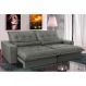 Sofa Retrátil e Reclinável 2,32m com Molas Ensacadas Cama inBox Soft Tecido Suede Cinza