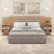 Conjunto de Cabeceira Casal com 2 Mesas de Apoio Duna 2 GV Mel e Fendi