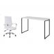 Conjunto de Mesa Studio 120 cm com Cadeira de Escritório Diretor Giratória Cleaner Branca