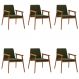 Kit 6 Cadeiras Decorativa Sala de Jantar Sidnei Veludo Verde G17 - Gran Belo