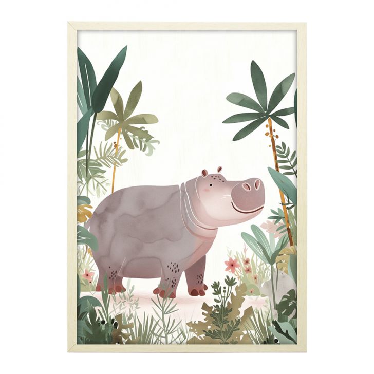 Quadro Infantil Selva Hipo sem Vidro Colorido 20x30 cm