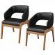 Kit 02 Cadeiras de Jantar e Estar Living Estofada Lince L02 Couríssimo Preto - Lyam Decor