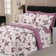 Jogo de Cama Queen Sortido Fio Misto Flores Roxo com Lilás