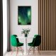 Quadro Aurora Boreal Finlândia 60x43 Caixa Marrom