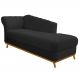 Recamier Vanessa 140cm Lado Direito Corano Preto - Amarena Móveis