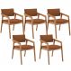 Kit 05 Cadeiras Para Sala de Jantar Estar Living Giorgia L02 Bouclê Terracota - Lyam Decor