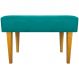 Puff Decorativo Para Sala Charme Suede Azul Turquesa Pé Castanho - Clique E Decore