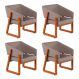Conjunto com 4 Poltronas Air Linho Cinza e Amêndoa