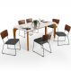 Mesa Capri 160cm Off White E 6 Cadeiras Allana B05 Couríssimo Marrom Linho Cinza Escuro - Lyam Decor