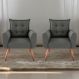 Jogo de Poltronas Decorativas Park Suede Cinza