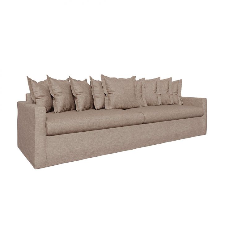 Image of Sofá 4 Lugares Enseada Com Capa Removível Linho Bege Claro 280 Cm PLA-MO895UP47HXWMOB