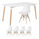 Mesa de jantar retangular Eames 80 x 140 cm branco + 4 cadeiras Eiffel DSW Branco