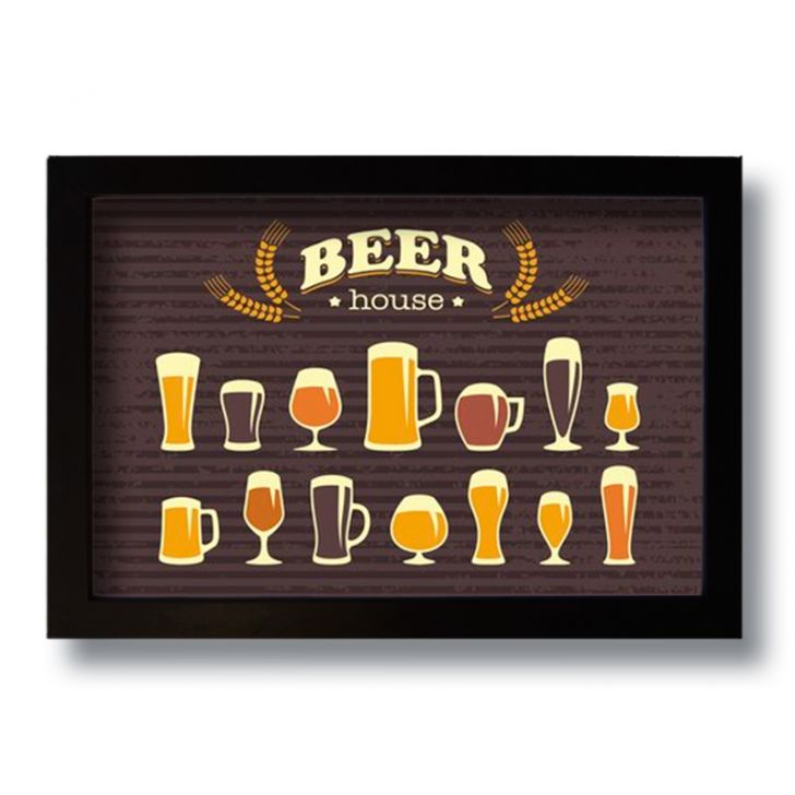 Quadro Decorativo Vintage Beer House  33x43 cm