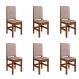 Conjunto com 6 Cadeiras Mistic Suede Canela