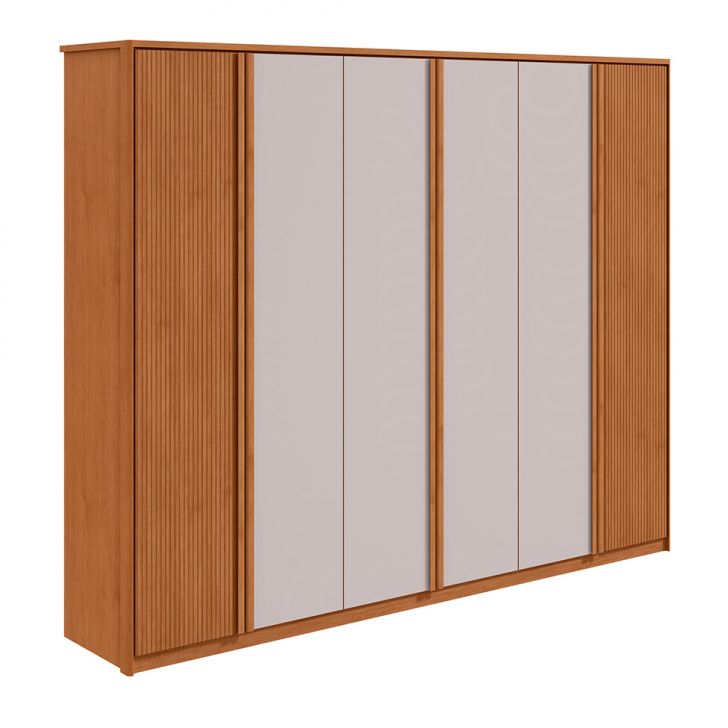 Image of Guarda-roupa Casal Ollie Sem Pés 6 Portas 6 Gavetas Amêndoa E Off White PLA-MO895CL47FJKMOB
