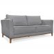 Sofá Living 2 Lugares 1,90m Vega Linho Grafite Pés Castanho - Pallazio