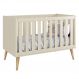 Berço Mini Cama Theo Areia Fosco com Pés Madeira Natural - Reller Móveis