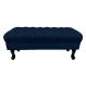 Puff Calçadeira Retrô 1,20 Metro Luis Xv Capitonê Suede Azul Marinho - DS Estofados