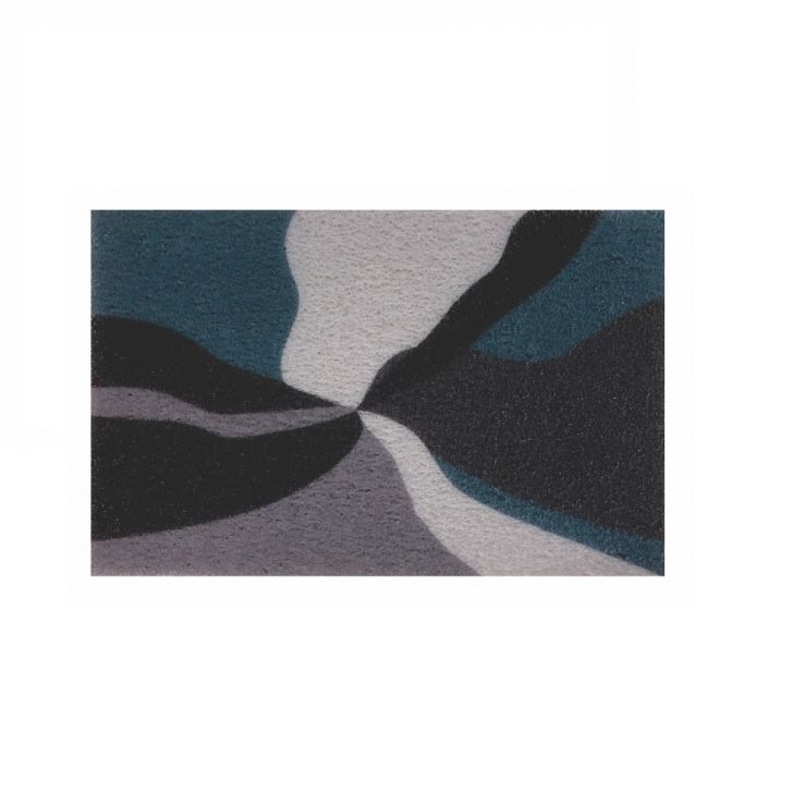 Capacho Design Abstrato Cinza e Azul