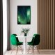 Quadro Aurora Boreal Finlândia 100x70 Caixa Preto