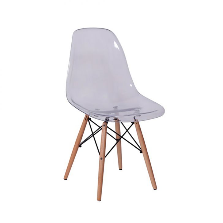 Cadeira Eames Base Madeira E Incolor