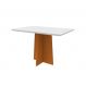 Mesa de Jantar Retangular com Tampo de Vidro Anitta Off White e Ype 120 cm