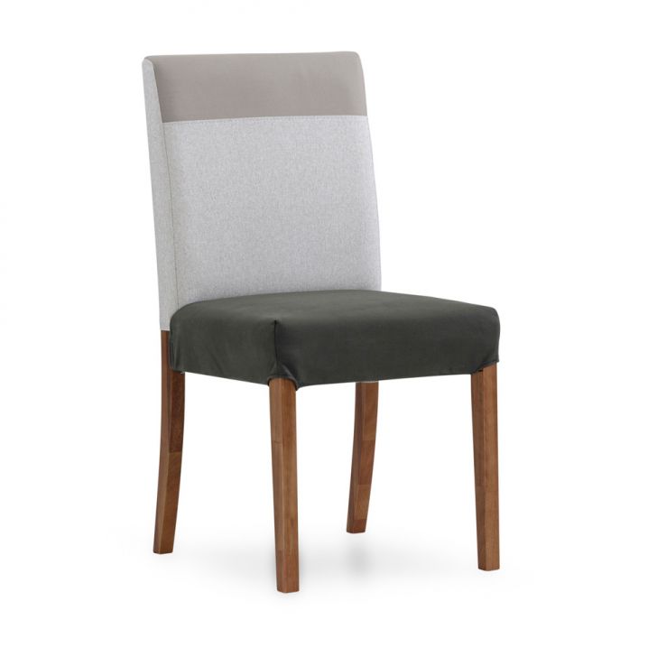 Cadeira Skyler Poliéster Chumbo e Cru