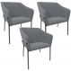 Kit 3 Cadeiras Para Sala de Jantar Estar Living Olívia L02 Suede Cinza - Lyam Decor