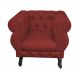 Poltrona Decorativa Maya Pés Luis XV Suede Vermelho - DS Estofados