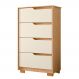 Cômoda Quarto Sole com 4 Gavetas e Pés Freijo/Off White