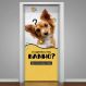 Adesivo de Porta para Pet Shop Já Agendou Meu Banho?-73X210Cm